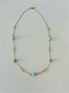 J. Crew Gold-Tone Necklace with Turquoise Beads